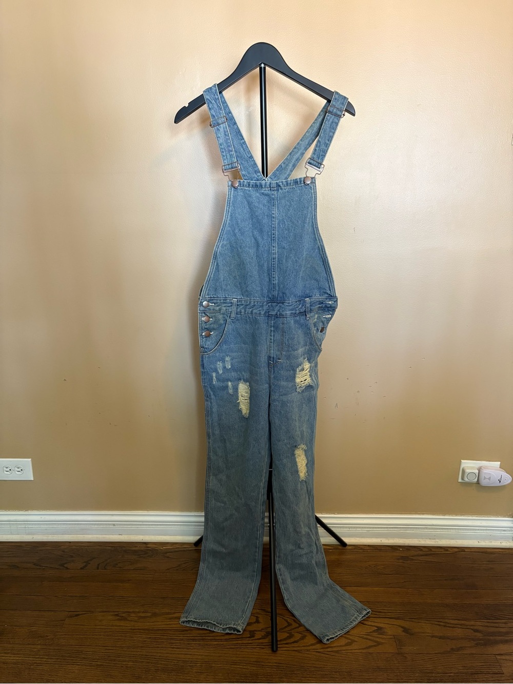 Fashion Nova Light Blue Denim Overalls